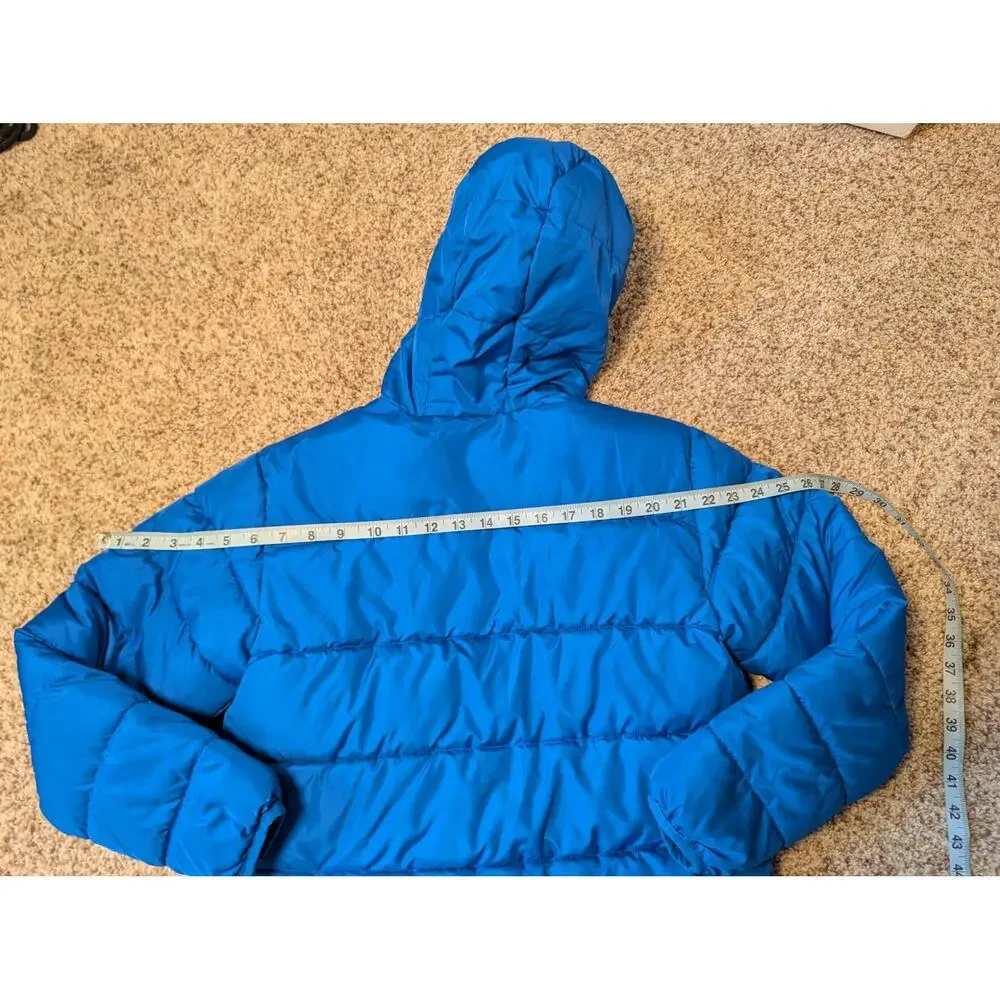 Swiss Tech Boys Blue Hooded Puffer Jacket Quilted Winter Coat Size L (10-12)